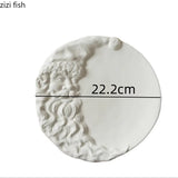 Santa Claus Moon Ceramic Plate Handmade Dining Plates Western Style Steak Plate Sushi Plates Fruit Dish Salad Bowl Dessert Bowl