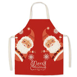 New Christmas Cartoon Apron Linen Creative Christmas Oil and Dustproof Adult Apron Parent-Child Customization Tablier Фартуки