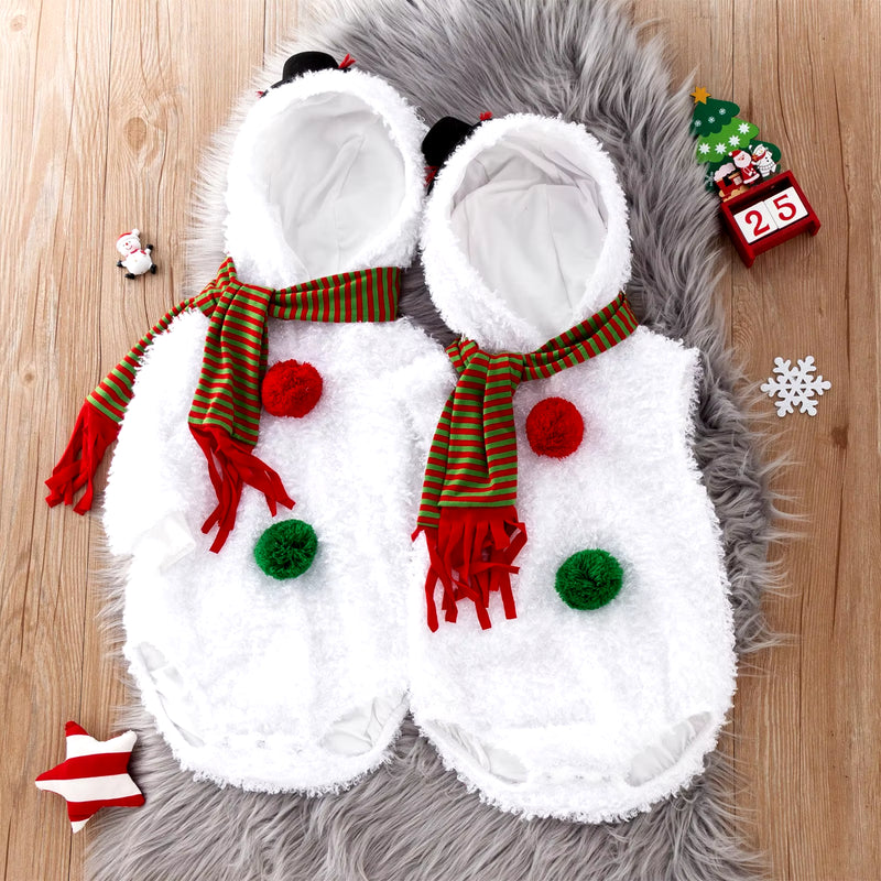 Unisex Baby Snowman Costume Romper Bodysuit Christmas Party Outfit Long Short Christmas Snowman Costume Baby Boys Girls Romper