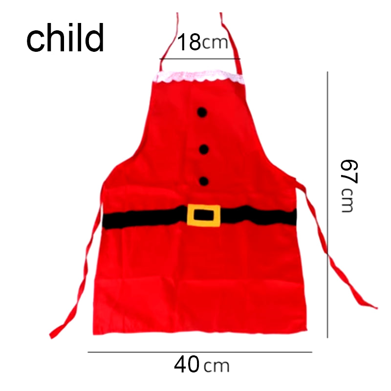Red Merry Christmas Apron Christmas Apron and Hat Set for Women Girls Cake Kitchen Cook Apron for Mother'S New Year Gift Unisex