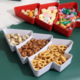 Christmas Tree Shape Living Room Candy Snacks Nuts Seeds Dry Fruits Plastic Plate Dishes Bowl Breakfast Plates Tray Tableware
